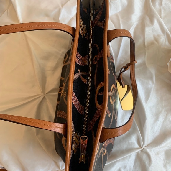 Lauren Ralph Lauren Black Print Handbag - Picture 6 of 8